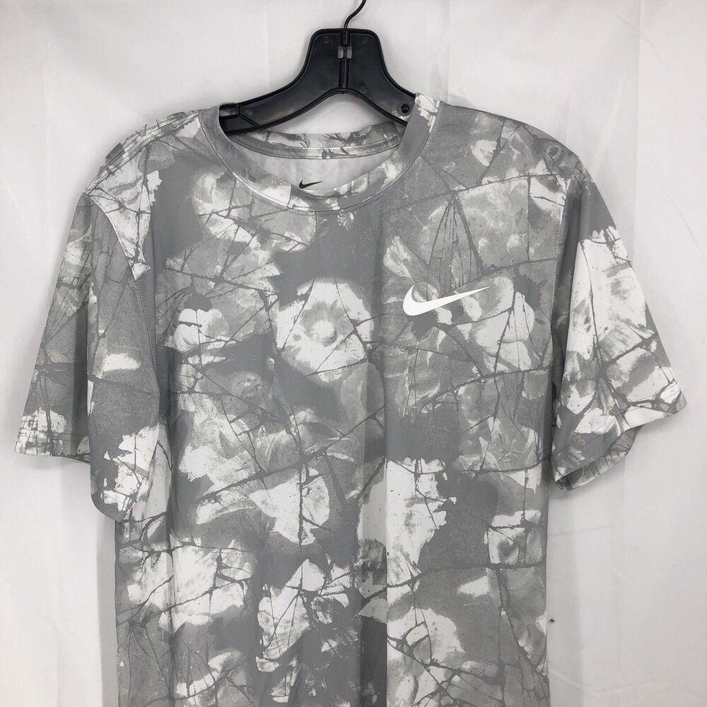 Nike Legend All-Over Print Gray Training T-shirt DR7545-084 Small